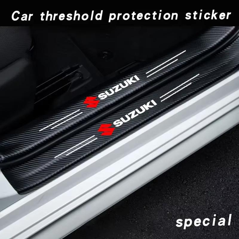 Accesorio de Coche Pegatina Protectora de Fibra de Carbono para Parachoques de Maletero de Coche para Suzuki Samurai S-Cross SX4 Swift XL-7 Liana Spresso Celerio
