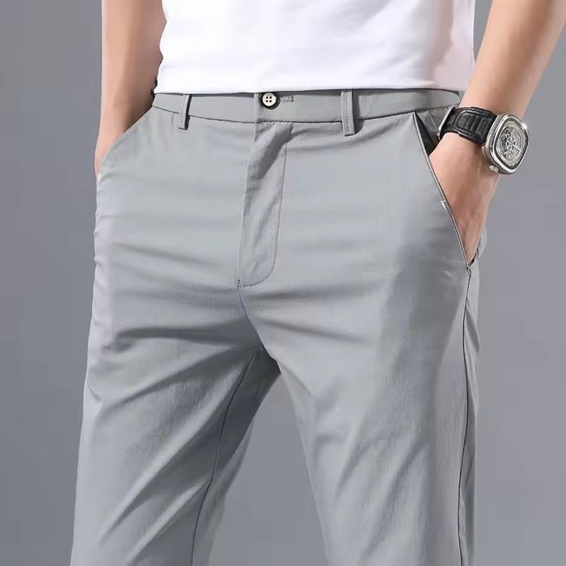 Spring Autumn Thin Slim Men Casual Pants Classic Business Cotton Stretch Golf Trousers Male Clothing Pants