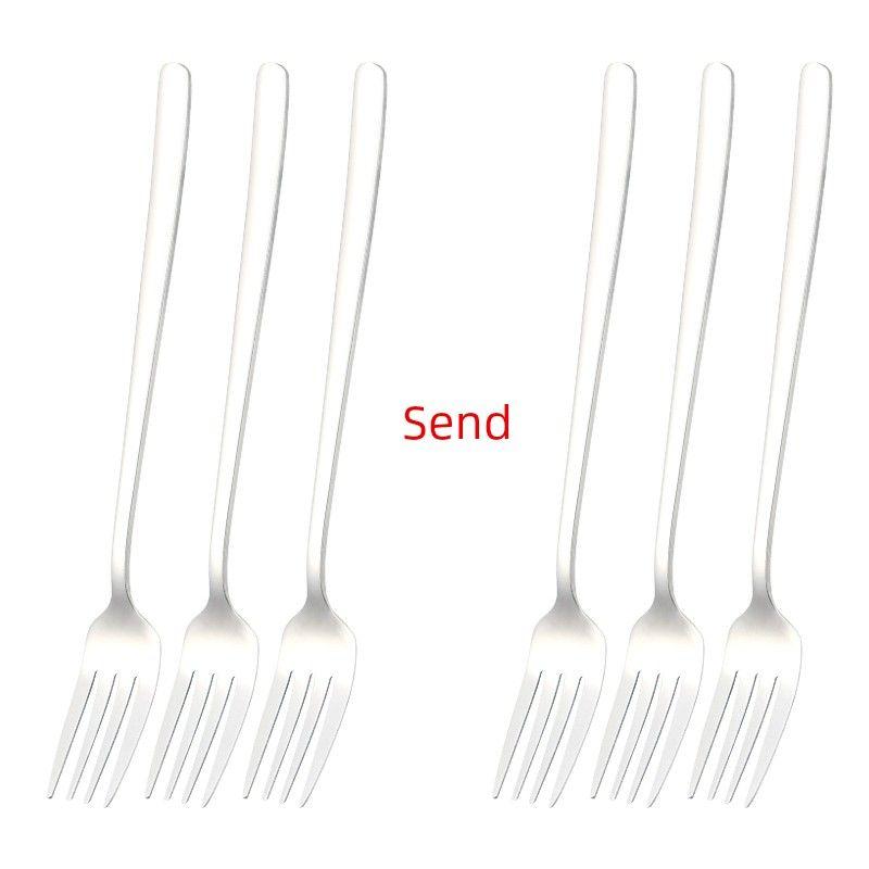 

6-Piece Set of Korean-Style Spoons for Home Use, Long-Handled Soup Spoons, Korean Stainless Steel Spoons, Portable Chopsticks, Spoons, and Forks Korean Fork