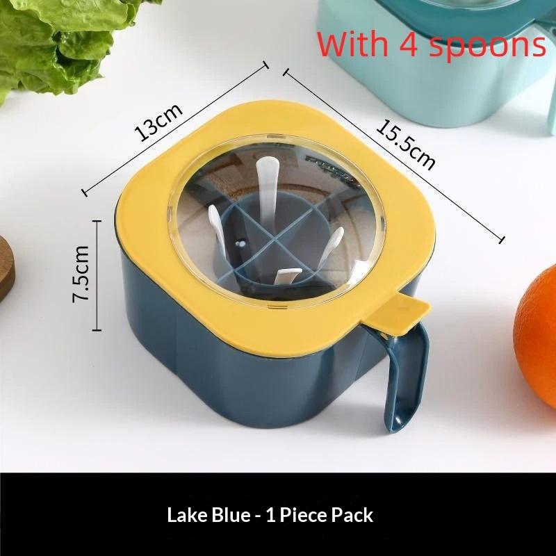 Transparent Multi Grid Seasoning Storage Jar Set Multi-function Non Slip Seasoning Box for Home Kitchen Cooking A3