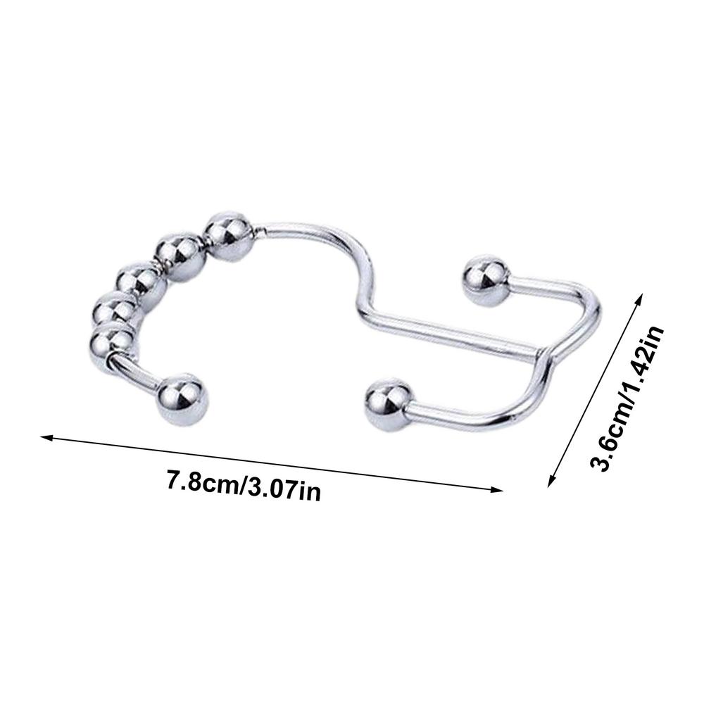 

Shower Hooks For Shower Drape Double Shower Hooks Shower Drape Hangers 12X Shower Rod Hooks Bathroom Hooks Rust Proof Shower серебряный