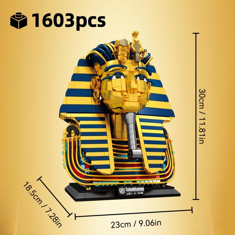 High-Quality 1603Pcs High-Quality Technical High-Quality Pharaoh High-Quality Golden High-Quality Mask High-Quality Building High-Quality Blocks