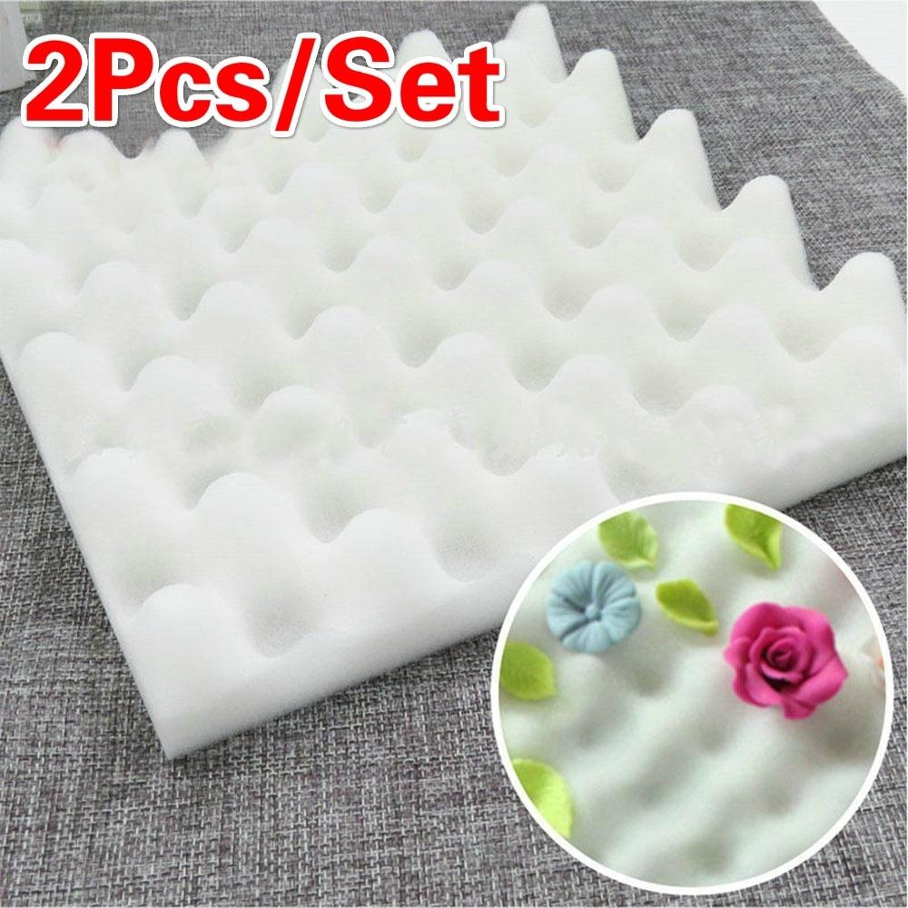 2 Teile/satz Fondant Kuchen Schokolade Zucker Blume Trocknen Schaum Dekorieren Backformen Matte Gestaltung Schwamm Pad
