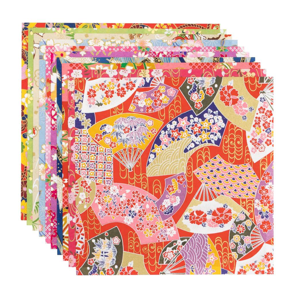 Kawasumi Washi Special Kyoto Yuzen Washi Chiyogami Various 10 Patterns Hand-Dyed Paper, 15cm, Patterns,