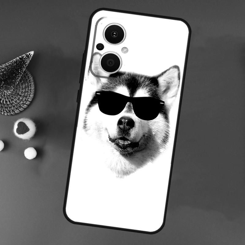 

Чехол с собакой Хаски для OPPO Find X9 X5 X6 X8 Pro OPPO Reno 14F 13F 12F 11F 10 12 13 14 Pro 7 8 Lite OPPO Reno14 F
