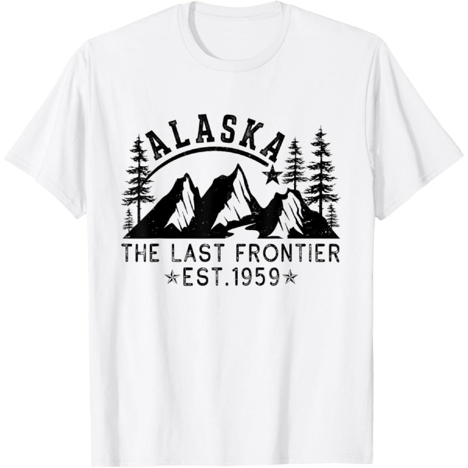 Alaska 1959 The Last Frontier Retro Mountains Alaska Hiking T-Shirt S