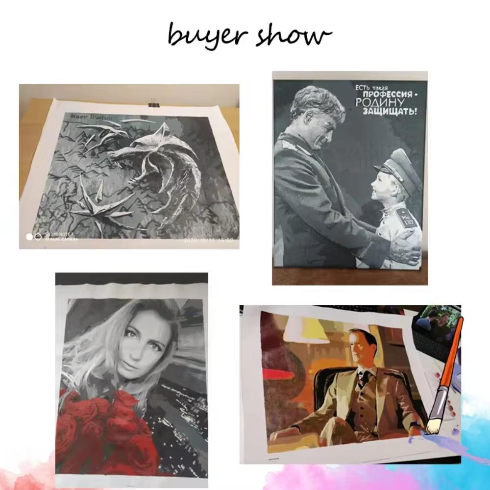 Photo Custom DIY Paint By Number 24 Colors Handmade Digital Oil Painting by Numbers Drawing On Canvas Home Decor