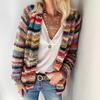 Loose, Sunny, Playful and Colorful Printed Knitted Cardigan for Women In Autumn and Winter