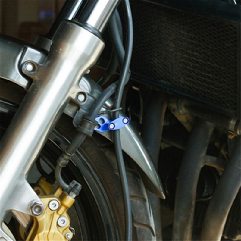 Universal Aluminium Motorrad Ölleitung Kabelklemme Bremsleitung Schlauchschellen Passend für Dirt Bike ATV Schwarz/Rot/Blau/Silber/Gold