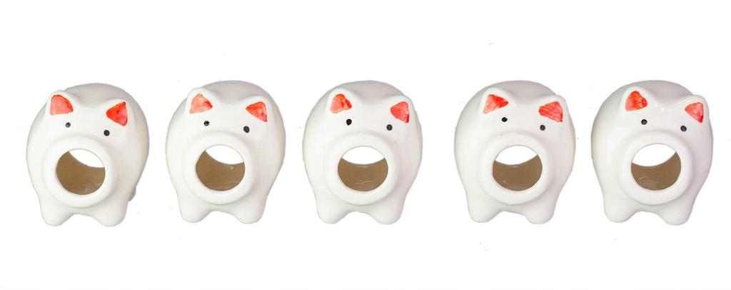 Yamakame Chopstick Mosquito Pig Set of 5 Gift Made in Chopstick Rest Kiyomizu-yaki Rests, Design, [Gift Present, Boxed] Japan,