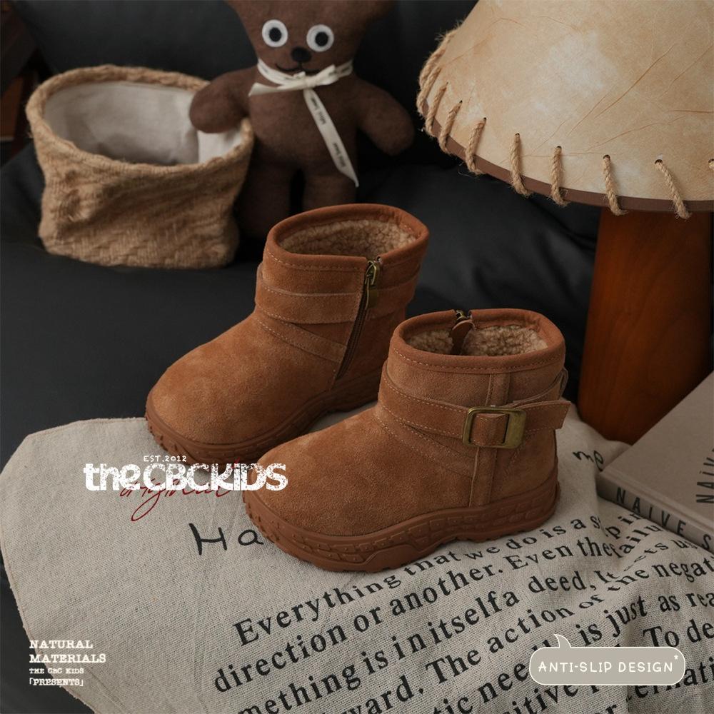 XSHX retro "Paris Tire" children's equestrian boots winter boys and girls side zipper snow boots 248128