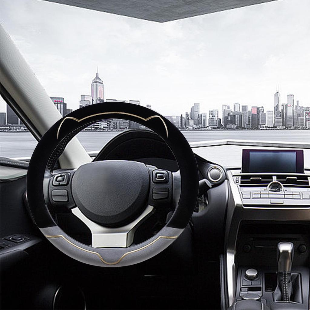 Steering Wheel Cover Cold Weather Non-Slip Plush Steering Wheel Protector Cover For Sedan Minivan Trucks Long Drive Road Trip