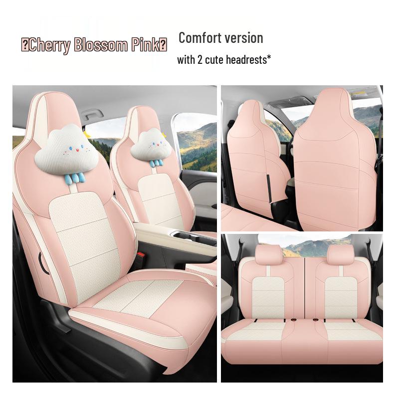 Wuling Bingo PLUS Leather Perforated Seat Cushion - All-Season Universal Cartoon Design