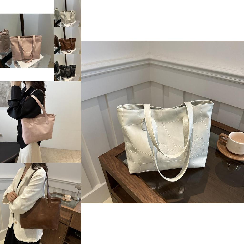 Trendy Black Pu Tote Bag For Women Spacious Commuter Shoulder Bag With Casual Style