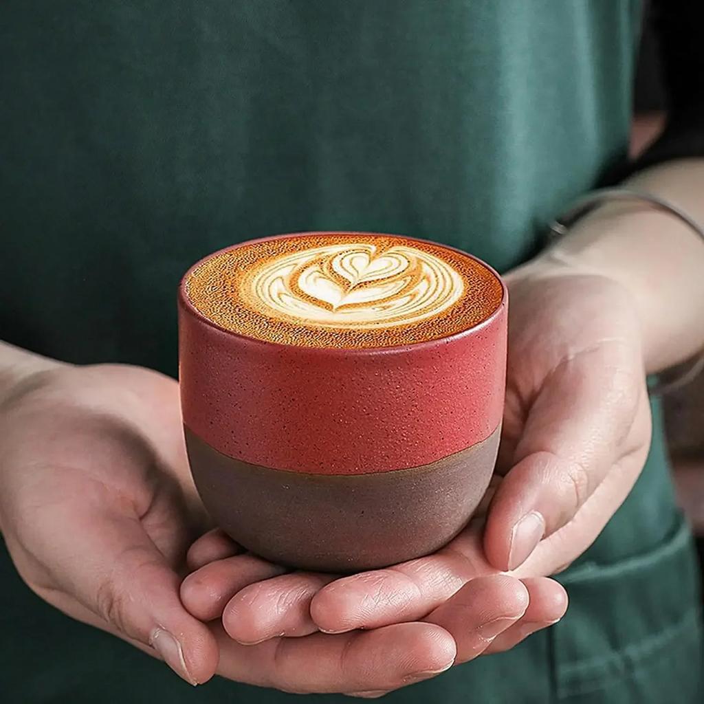 Keramik-Teetasse Wasserbecher Haushalts-Kaffeetasse Teegeschirr Espresso-Kaffee Selbstgefleckt Mattierte Textur Tassen für Bar Zuhause Party