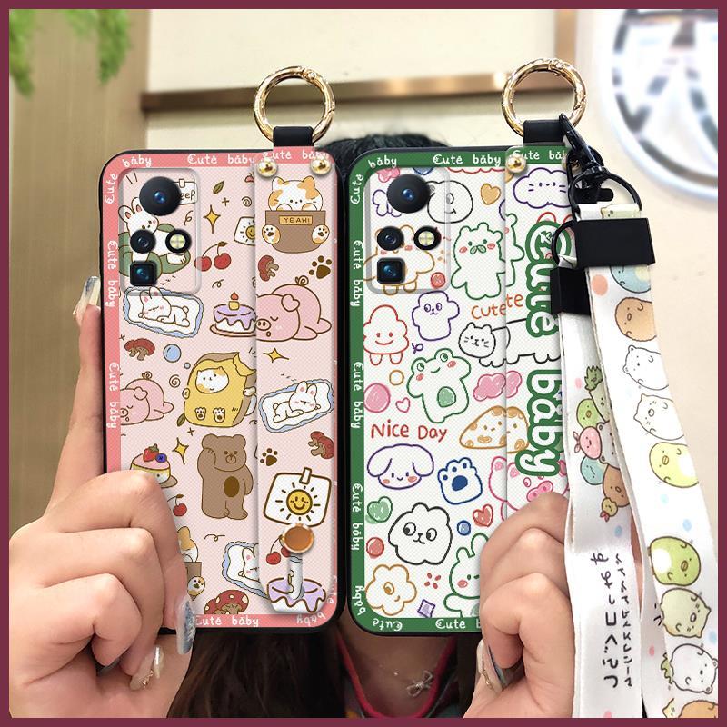 Shockproof Cartoon Phone Case For Infinix Zero X/X Pro/X6811/X6811B Soft Case Cute Dirt-resistant Ring Kickstand Durable