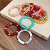 Neue gespleißte Bambusrohr Acryl Runde Armreifen für Damen Herren Mode Smuding Geometrische Armbänder Elastischer Armreif Partner Schmuck X