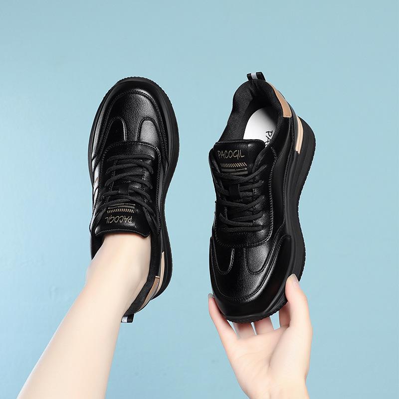 Scarpe Sportive Casual Nere Leggere da Donna - Autunno/Inverno 2024 Scarpe da Corsa con Suola Piatta in Peluche