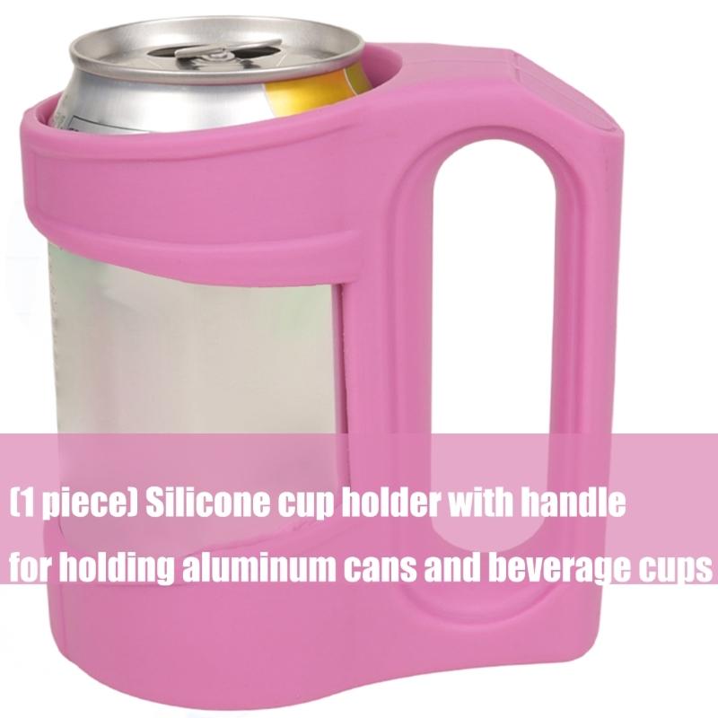 Silikonburkhållare Med Ergonomiskt Handtag Halkfria Grepp För Dryckesburk Perfekt För Utomhuscamping Picknick Partyn Lätt Att Rengöra Hållbara Design
