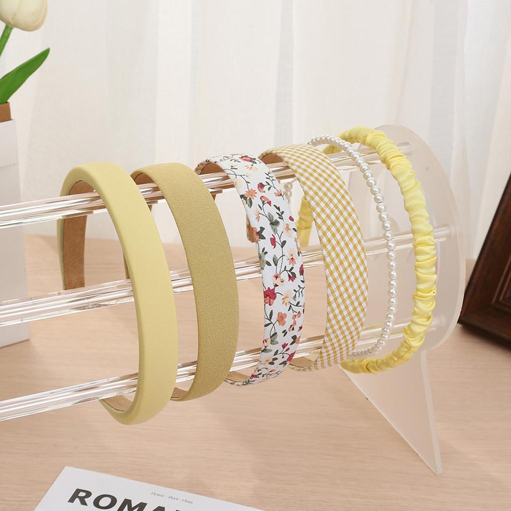 6-Piece Elegant and Stylish Printed Plaid Wide-Brim Headbands for Girls & Women Hair Accessories, Suitable for Outdoor Wear, Sch
