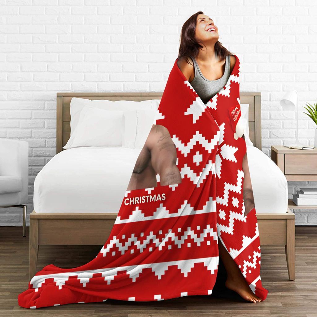 Funny Barry Wood Meme Christmas  Blanket Multiple Sizes Warm Cozy Fluffy  Throw Blankets for Couch Sofa and Bed