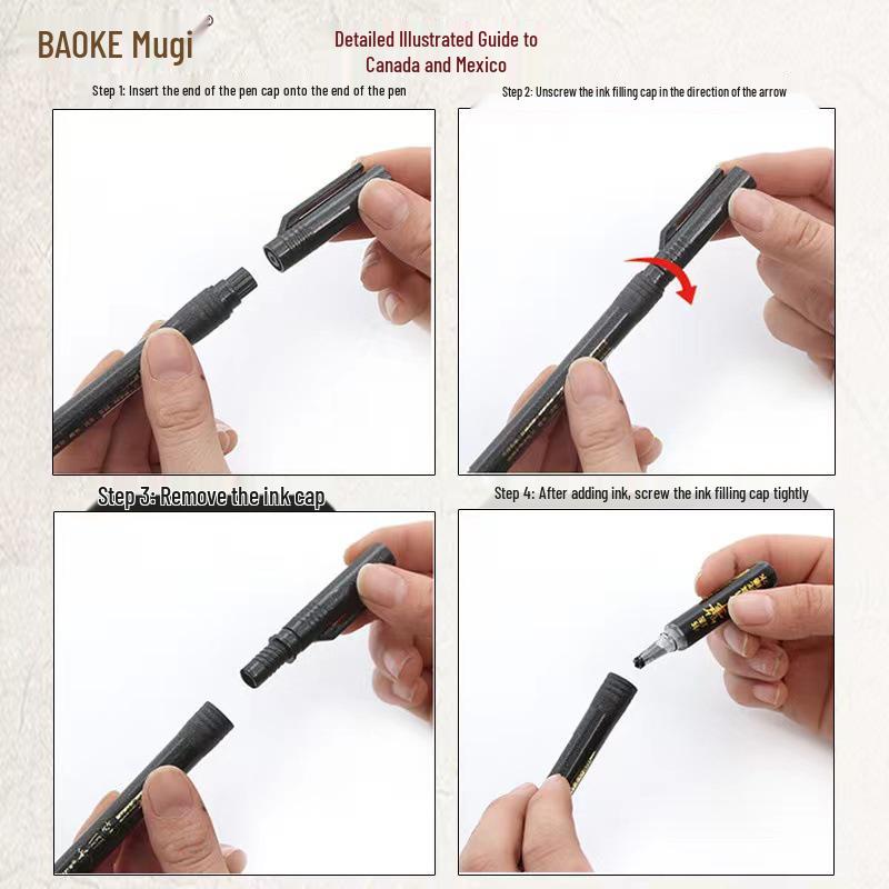 Bao Ke Refillable Calligraphy & Sketching Brush Pen for Regular Script & Sutra Copying