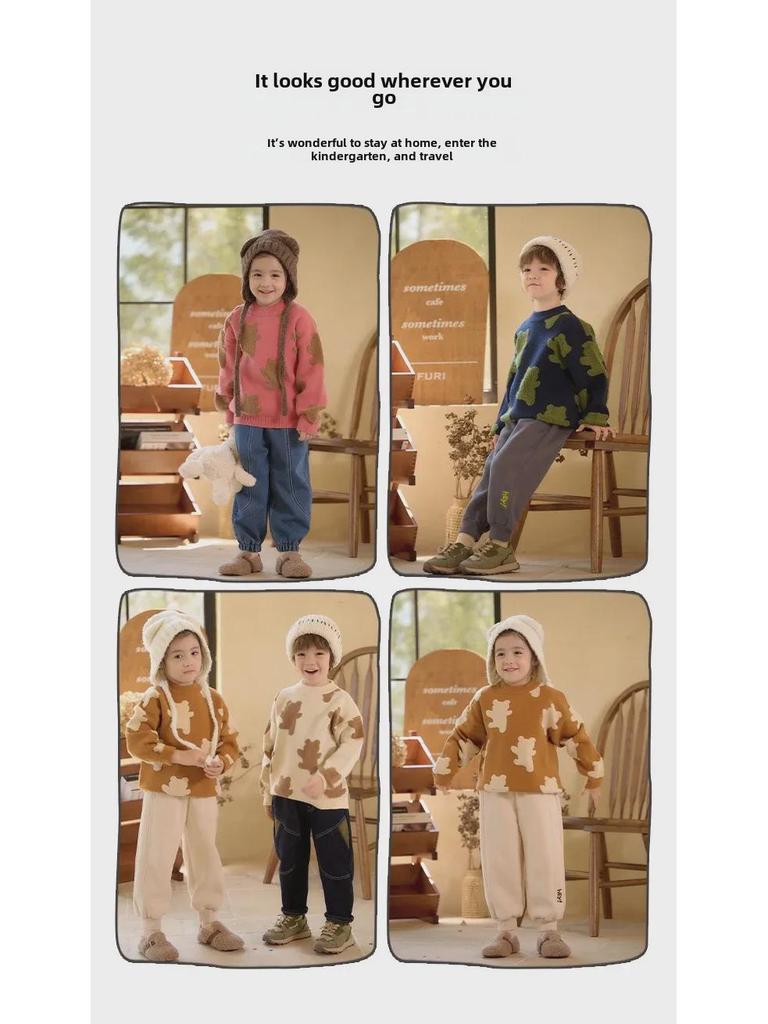 2024 Winter Mountain Series Thickened Children's Knitted Sweater