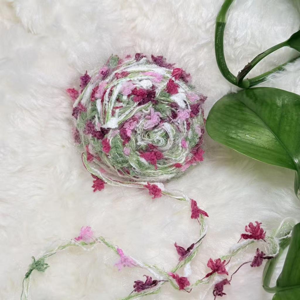 50g Variegated Fancy Yarn Mixed Color Nylon Polyester Blend Soft Novelty Textured Bubble Yarn for Knitting DIY Scarves Hats Craf