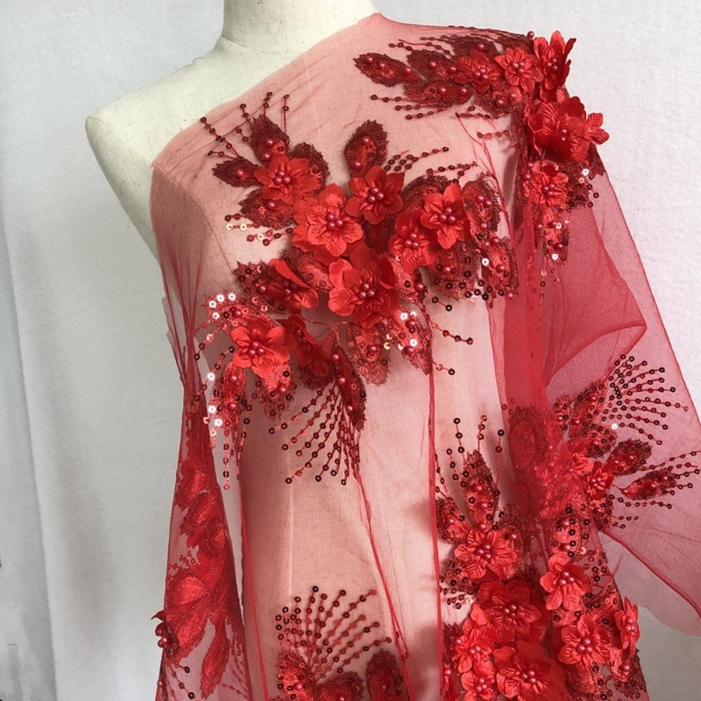 Embroidery Cloth Sticker Bead Phoenix Tail Flower Clothing Sew Patches Embroidery Patches  Skirt