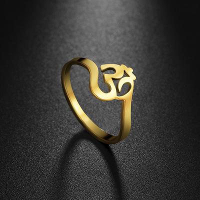 LIKGREAT Budda Indyjska Joga Symbol Om Pierścionki dla Kobiet Mężczyzn Stal Nierdzewna Nadprzyrodzony Talizman Amulet Biżuteria Religijna Prezent