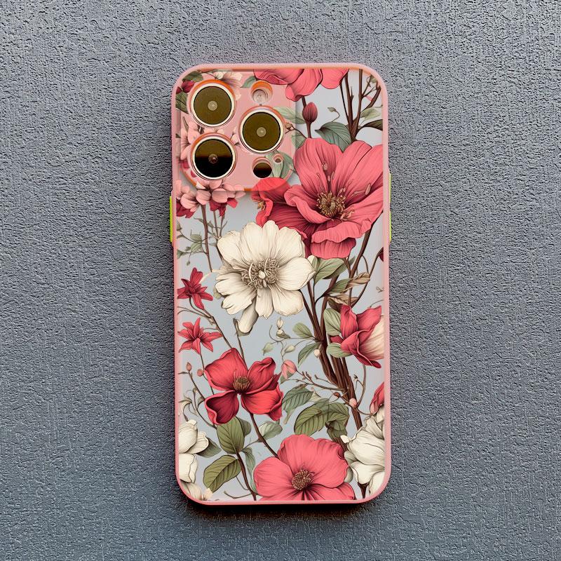 Vintage Blumen Handyhülle Für iPhone 12 11 13 Pro Max Mini 16 15 14 Pro Max X XR XS 8 7 14 15 Plus SE Schmetterling Pflanze Rückseite