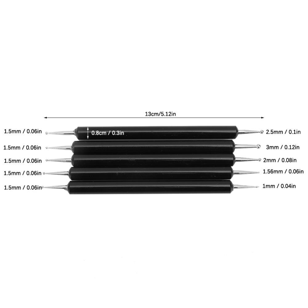 5PCS Double Ended Double Ended Stylus Pen Round Tip Acrylic Shank Quilling Art Pen Two Tone Option Nail DIY Craft Tool