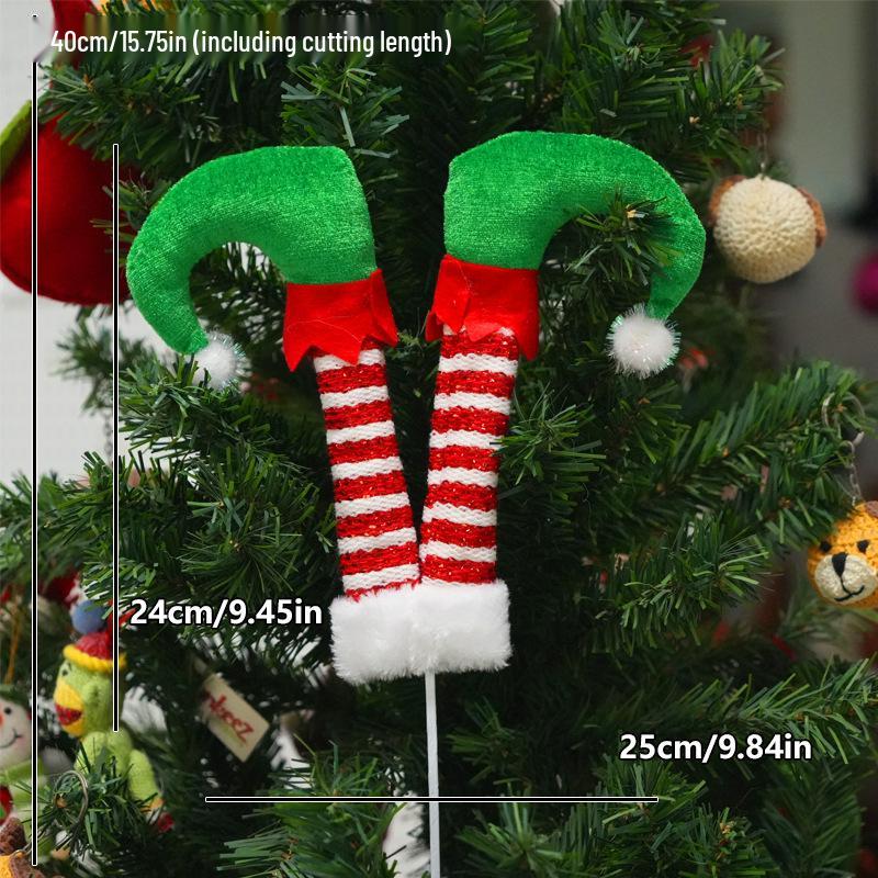 Elf Leg Stake Tree Topper - Indoor/Outdoor Christmas Decoration