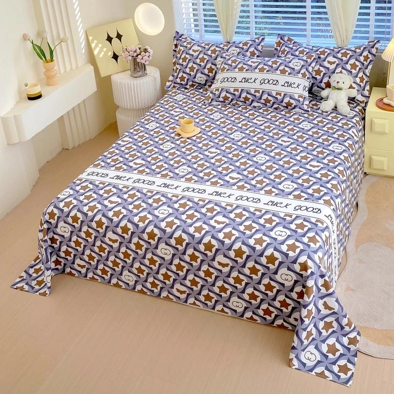 Geometric Patterns Bed Sheet Set 3Pcs Household Bedspread Pillowcases Fashion Skin-friendly Comfortable Breathable Bedding Set