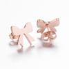 Stainless Steel Simple Bow Stud Earrings - Popular Korean Ear Jewelry for Women