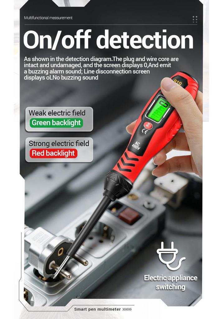 ANENG Smart Digital Voltage Tester Pen with NCV Sensing, Circuit Continuity, and Zero Fire Line Identification.