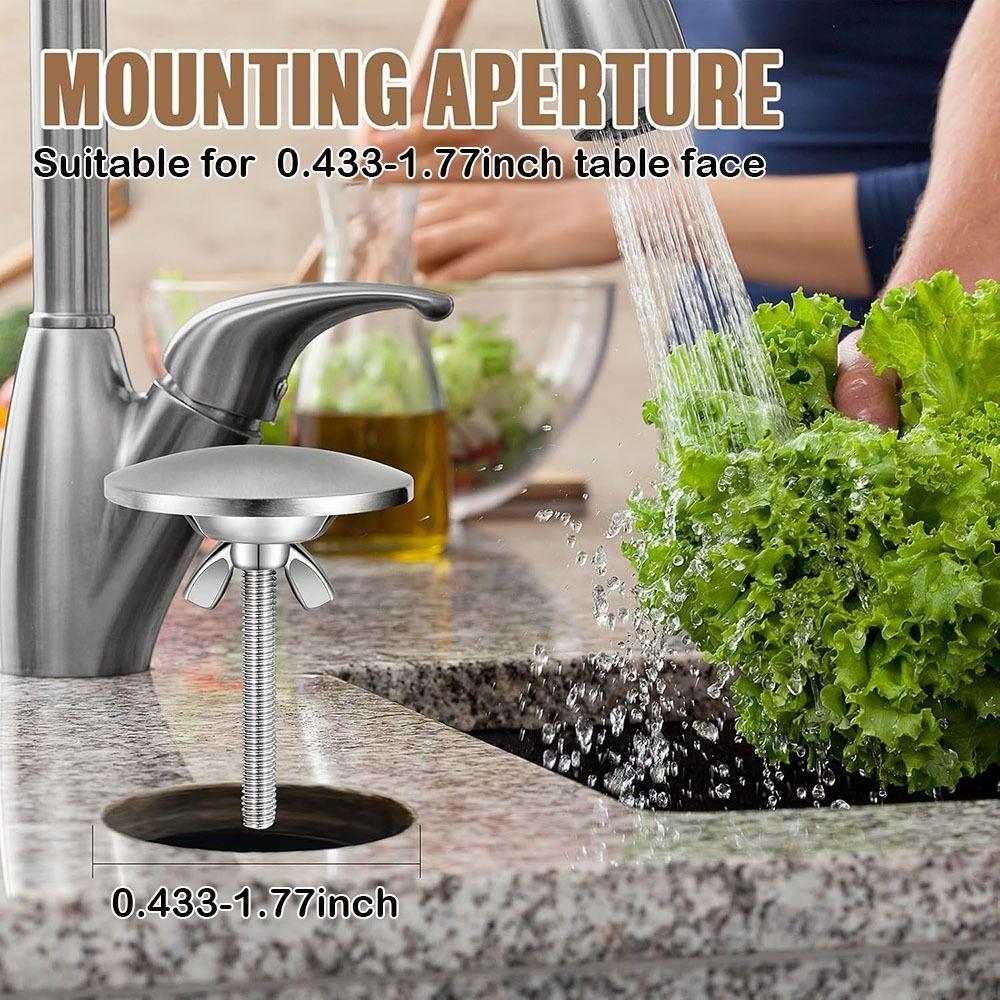 Sturdy & Reliable Black Silver Sink Hole Cover Stainless Steel M6 Sink Tap Hole Cap Sink Plug