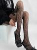 Gothic Punk Style Spicy Girls Fishnet Stockings for Women's Summer Sexy Hollow Out Spider Web Tights Black Transparent Pantyhose
