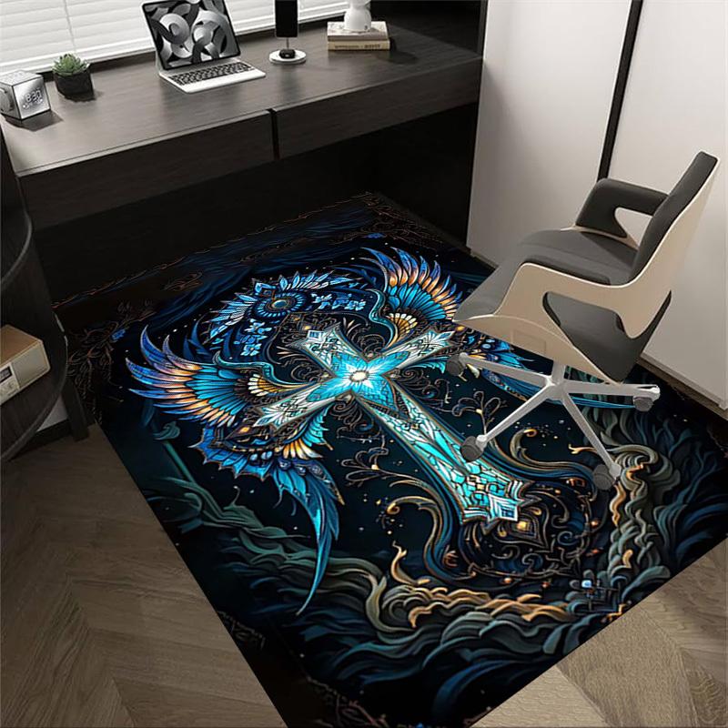 

1PC Cross Angel Wings Extra Large Non-Slip Floor carpet, Office, family, bedroom, Studio - Large Area Rug Indoor Rugs, Vibrant Colors-A236 60cm by 90cm