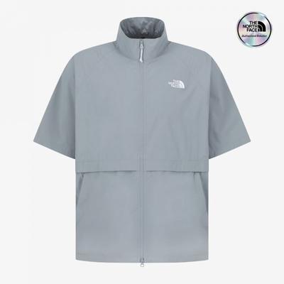 The North Face White Label Ice Pulse Short Sleeve Zip Up Warm Gray Nt7ks01k