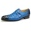 Mode Beliebtes Krokodilmuster Herren Lederschuhe Spitzschuh Monk Strap Oxfords Schuh Italienischer Stil Slipper Sapato Social Masculino