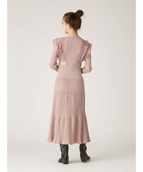 Chiffon Docking Knit Dress LWNO251024MOCF