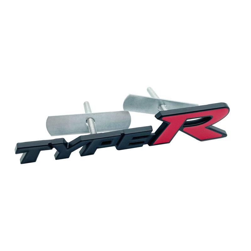 3D Metal Car StickerType R Typer Logo Front Grille Emblem Trunk Rear Stickers Badge For Honda TYPER Civic XR-V HR-V Accord