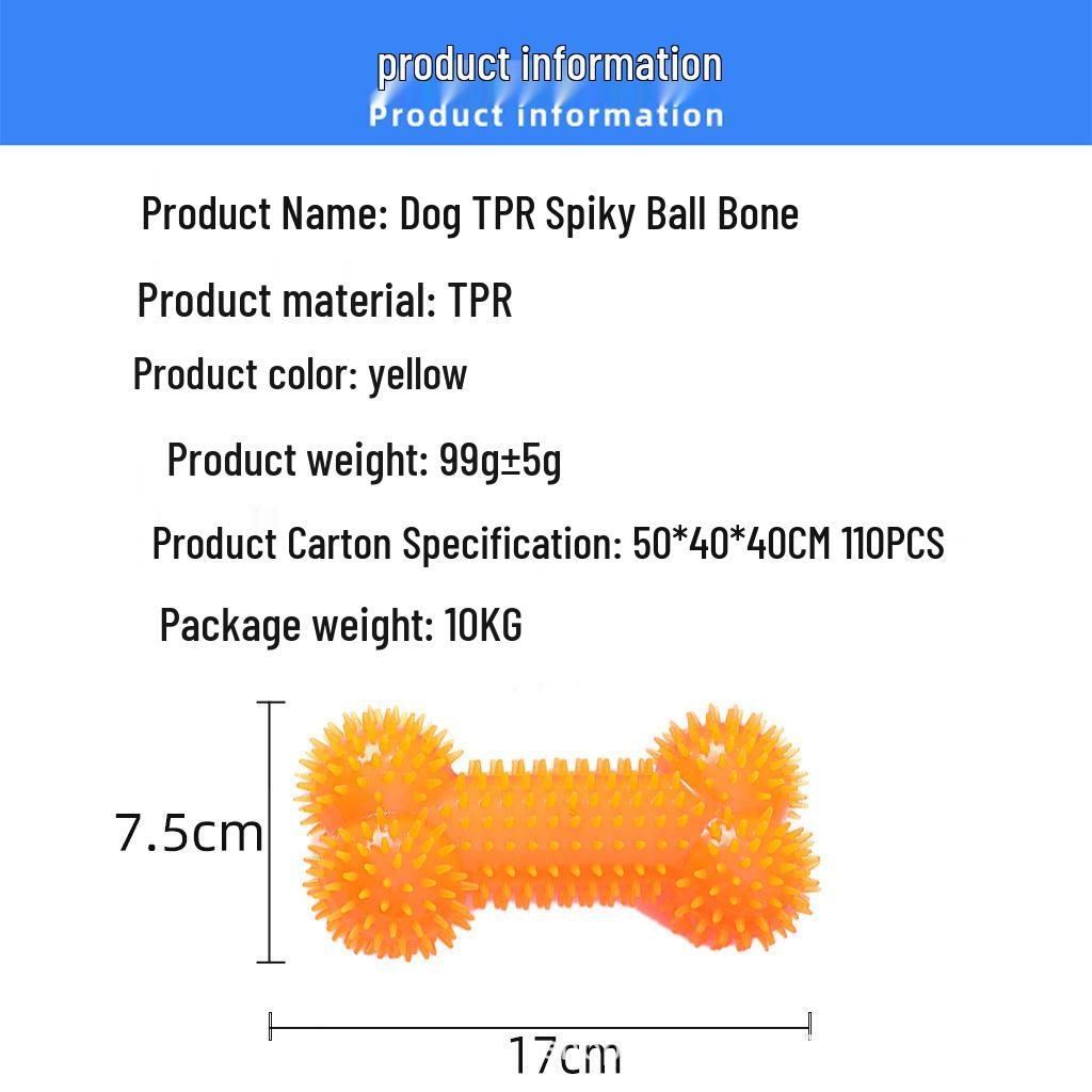 Durable Spiky Squeaky Ball Toy for Dogs - Bouncy, Chewing, Teething, Outdoor Fun, and Teeth Cleaning.