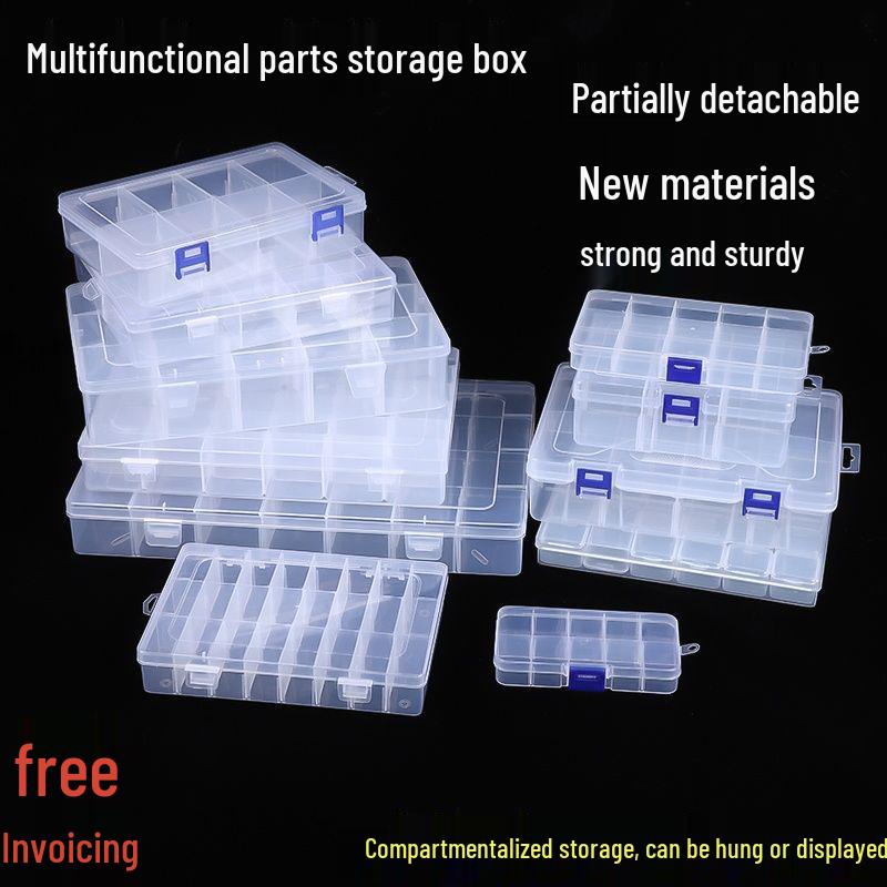 Transparent Compartmentalized Storage Box for Jewelry, Hardware, and Fishing Accessories