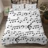 3D Printed Music Bedding, Note Patterns, Down Duvet Covers, Pillowcases, 2/3pc Girl Kid, Musician Cover Gift, King Queen Bed, All Sizes