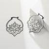 Cazador Vintage Filigree Hoop Earrings for Women Flower Tree Lotus Stainless Steel Jewelry Wedding Birthday Mother Gifts 2025