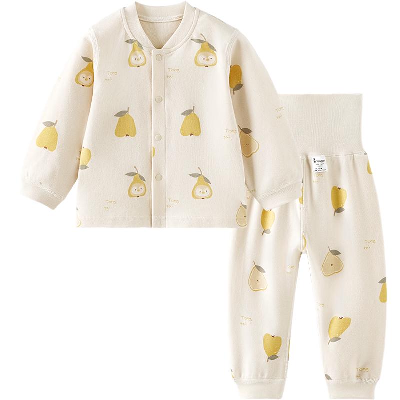 TONGTAI Baby Pure Cotton High-Waist Thermal Pajama Set 80