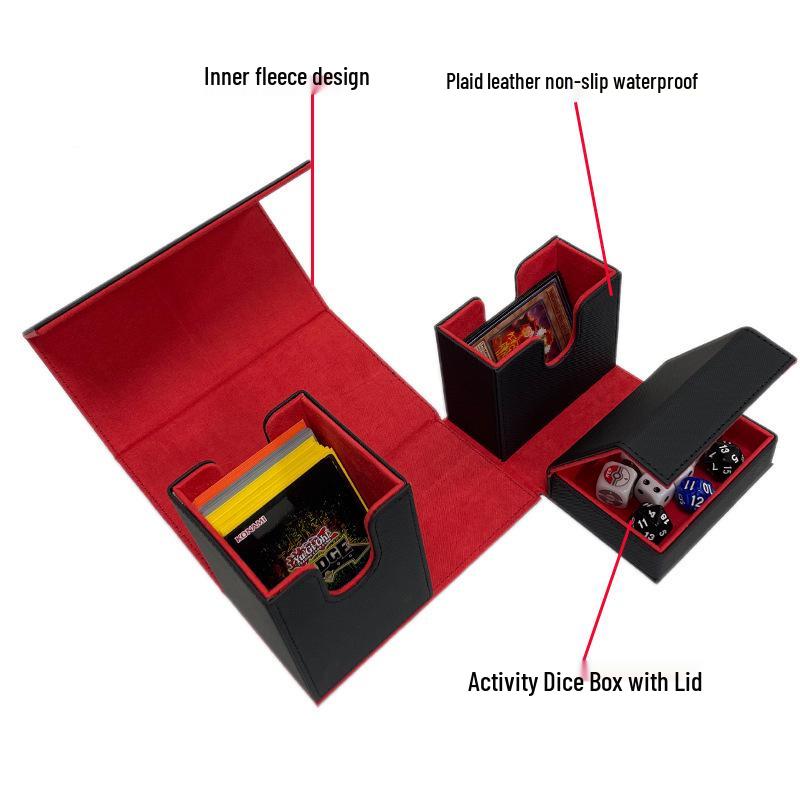 PU Leather TCG Card Storage Box for Yu-Gi-Oh, Magic: The Gathering, Ultraman, and Three Kingdoms Kill Cards