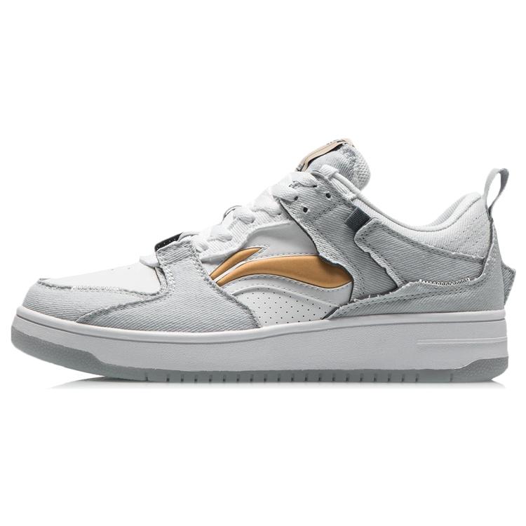 New LiNing Layer Pro Coverage Warm Slip Resistant Low Top Skateboard Shoes Men's White Gray AGCR313-5